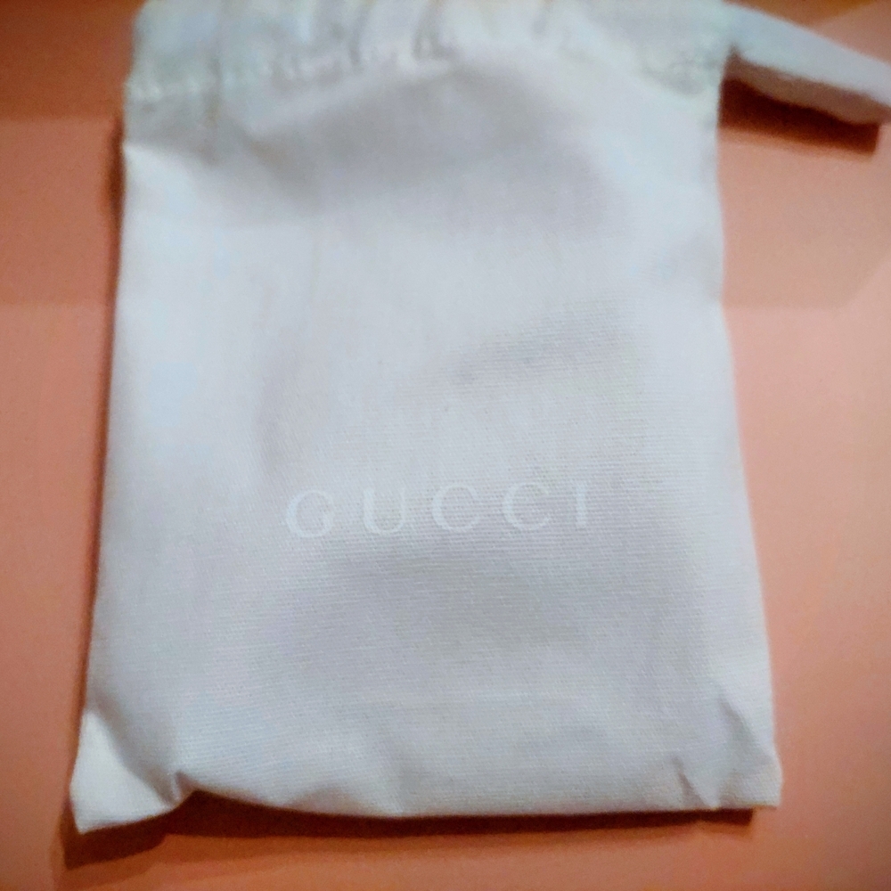 Gucci Small Wallet Size White Dust Bag With White Letters